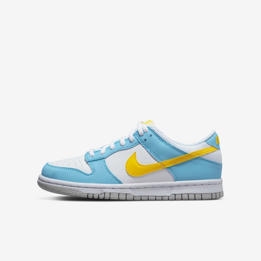 Nike dunk low next nature blue chill/white/grey fog/yellow strike